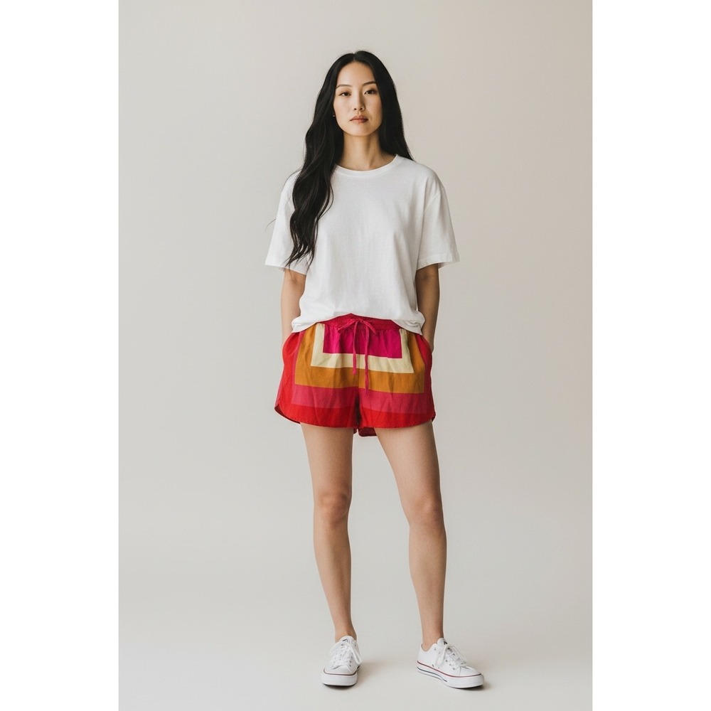 Scotch & Soda Maison Scotch Downtown Surf Colorblock Viscose‎ Shorts P'tite